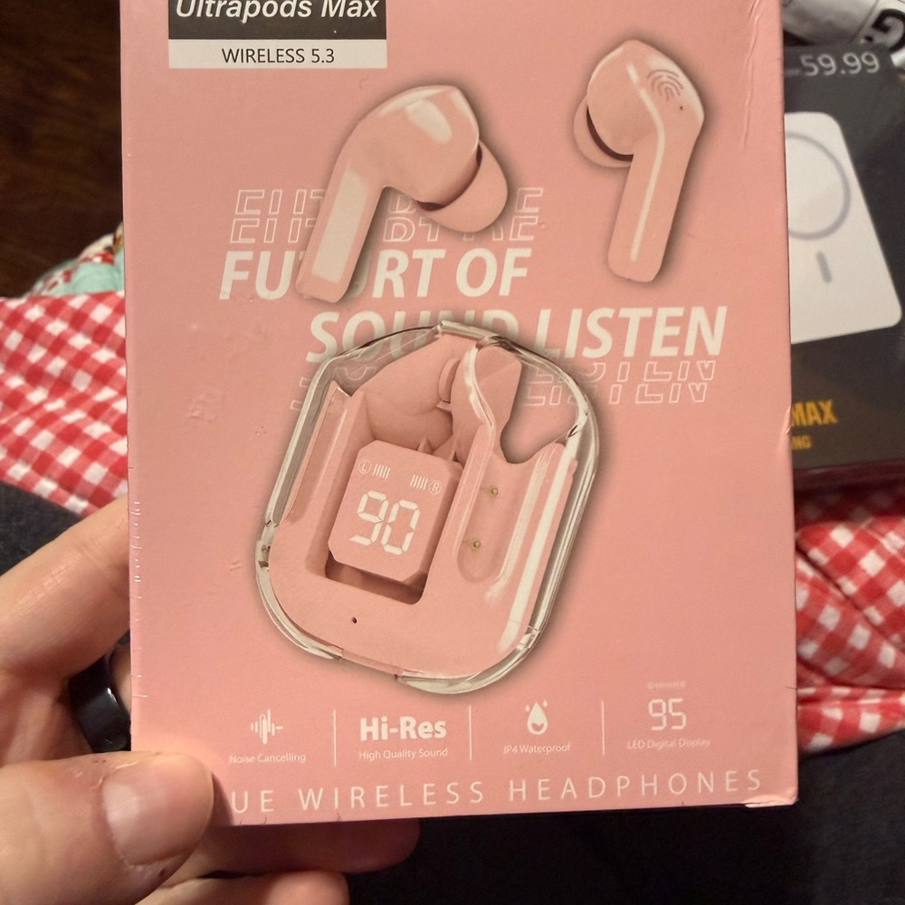 Pink True Wireless Headphones